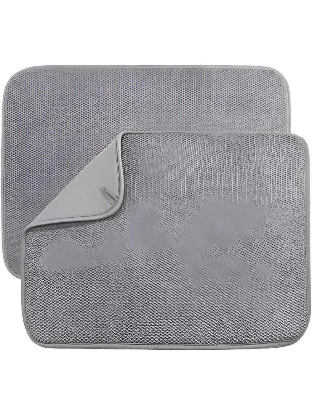 2 Pack Microfiber Dish Drying Mat, Absorbent Dish Drainer 20×15 Inch Grey